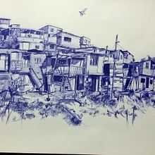 Paisaje urbano con lapicero y colores. Creativit, Artistic Drawing, and Realistic Drawing project by Sara DeColores - 01.22.2020