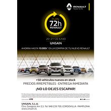 Mupi promo Plan 72h Renault para stock vehículosNuevo proyecto. Creativit, Art Direction, Design, Logo Design, and Advertising project by Daniel Cifani Conforti - 06.20.2019