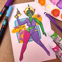 Mi Proyecto del curso: Space Girls. Een project van Traditionele illustratie van Miriam - 22.01.2020