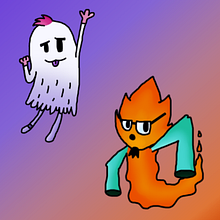 Mi Proyecto del curso ''Diseño de personajes para videojuegos y aplicaciones''  Firefry y Ghostry  #CreArte. Character Design, and Video Games project by Gonza 07 Arana - 01.22.2020