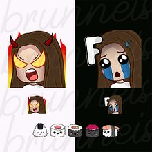 TTV Emotes. Traditional illustration, and Vector Illustration project by Laura Brunneis - 09.20.2019