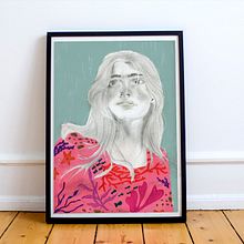 Retrato con lápiz, técnicas de color y Photoshop. Un proyecto de Dibujo de Retrato, Ilustración tradicional e Ilustración digital de Amaia de la Iglesia - 25.01.2020