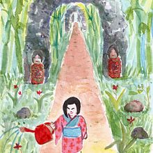 no caminho dos bambus: Ilustração em aquarela com influência japonesa. Traditional illustration project by Mari Ning - 01.25.2020