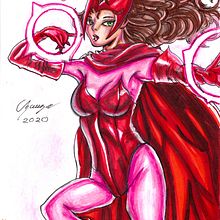 Mi Proyecto del curso: Wanda Maximoff/Scarlet Witch. Projekt z dziedziny Komiks,  R, sunek, R, sunek ołówkiem, Trad, c i jna ilustracja użytkownika Christian David Bauza Gomes - 25.01.2020