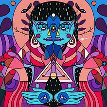 Geometría Simétrica. Traditional illustration project by Decacia _ - 01.25.2020