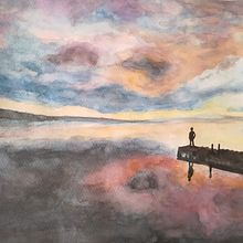 Atardecer  en la Albufera. Un progetto di Pittura ad acquerello di Maribel - 01.02.2020