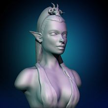 Reina de los Elfos. 3D, 3D Design, Design de personagens 3D, Design digital, Escultura, e Modelagem 3D projeto de Gabriel Delfino - 01.02.2018
