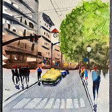 Meu projeto do curso: Paisagens urbanas em aquarela. Projekt z dziedziny Sztuka miejska użytkownika Maria Castel-Branco - 01.02.2020