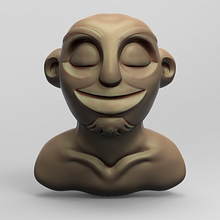 Busto de personaje cartoon (Render rápido). Een project van 3D, 3D-animatie,  3D-ontwerp, 3D-karakterontwerp y  3D-modellering van Gaizka Coterón - 02.02.2020