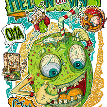 Melón con Vino. Projekt z dziedziny Trad, c i jna ilustracja użytkownika Claudio Delgado - 18.03.2020