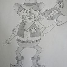 El vaquero gruñon. Un projet de Dessin au cra , et on de mapigilv - 22.02.2020