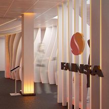 FAINSA - SHOWROOM - DISEÑO DE INTERIORES Y 3D. Un projet de 3D, Architecture numérique, Architecture d'intérieur, Décoration, Conception 3D, Design d'intérieur, Décoration d'intérieur , et Modélisation 3D de Andrea Rodríguez Fornieles - 01.10.2019