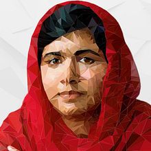 Malala. Retrato poligonal. Low poly. Graphic Design project by Pablo Rebaque - 02.06.2020