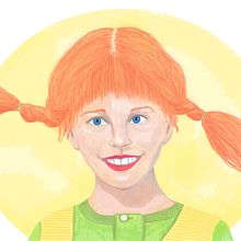Pippi con lápices de colores. Pencil Drawing, and Traditional illustration project by Lisa Fernández Karlsson - 02.06.2020