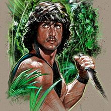 Rambo Ein Projekt aus dem Bereich Kino, Zeichnung, Realistische Zeichnung, Plakatdesign und Digitale Illustration von Juan José Macías Sánchez - 07.02.2020