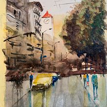 Mi Proyecto del curso: Paisajes urbanos en acuarela. Watercolor Painting project by dsimon1 - 02.09.2020