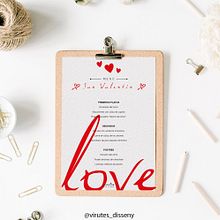 Plantilla de Menú descargable para San Valentín. Br, ing, Identit, Creativit, Art Direction, Design, Graphic Design & Instagram Photograph project by Cristina Grau - 02.11.2020