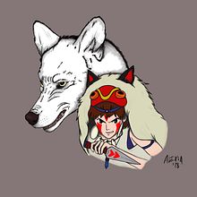 Tatuaje Mononoke. Fine Arts, Drawing, Artistic Drawing, Design, Tattoo Design, Digital Design, Traditional illustration, and Digital Illustration project by Alexia Sánchez Sancibrián - 11.19.2018