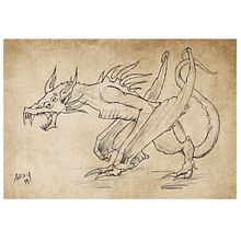 Jabberwock. Fine Arts, Sketching, Creativit, Drawing, Pencil Drawing, Artistic Drawing, Traditional illustration, Digital Illustration, Music, Music Production, and YouTube Marketing project by Alexia Sánchez Sancibrián - 05.21.2019