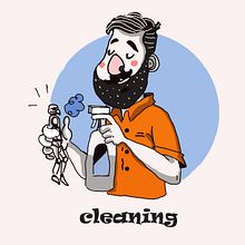 CLEANING. Projekt z dziedziny Trad, c i jna ilustracja użytkownika juanma moreno millan - 12.02.2020
