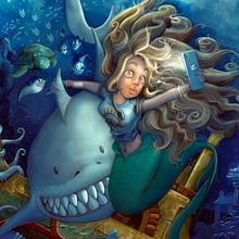 Deep Blue Selfie. Un proyecto de Ilustración tradicional de Román Plaza - 12.02.2020
