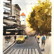 My project in Urban Landscapes in Watercolor course . % francesca_serra83 tarafından hazırlanan Suluboya Resim projesi - 02.13.2020
