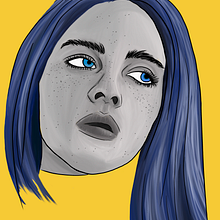 Billie Eilish ... Ein Projekt aus dem Bereich Traditionelle Illustration und Digitale Illustration von alehueso99 - 17.02.2020
