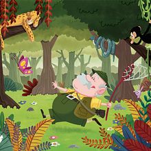 Butterfly Hunter | Cazador Mariposas. Traditional illustration, Digital Illustration, and Children's Illustration project by Mamen Aran Cerezo - 02.18.2020