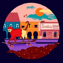 Gato Skater. Un projet de Illustration numérique de Sofía Martínez - 21.02.2020
