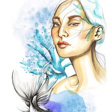 My project in Illustrated Portrait in Watercolor course. Traditional illustration project by veronica_colanero - 03.03.2020