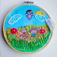 Mi Proyecto del curso: Niños¡¡¡Simplemente niños. Un progetto di Ricamo, Creatività e Pittura ad acquerello di Yadira García - 22.02.2020