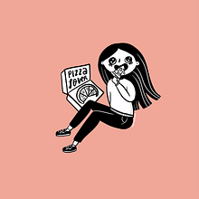 Pizza lover. Un proyecto de Ilustración tradicional e Ilustración digital de Una Ramona - 15.12.2019