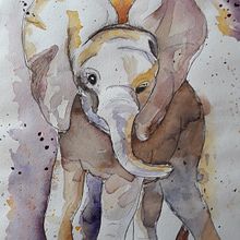 Baby Elephant. Un progetto di Pittura ad acquerello di Jess - 24.02.2015