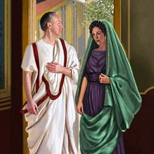 Tiberio y Cornelia. Traditional illustration, and Digital Illustration project by Sandra Delgado - 02.24.2017