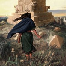 Anglea recorre las ruinas del sepulcro de un rey olvidado. Traditional illustration, and Digital Illustration project by Sandra Delgado - 02.24.2018