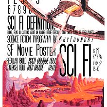 Póster SciFi. Poster Design, Editorial Design, Graphic Design, T, pograph, and Design project by June García Bilbao - 12.28.2018