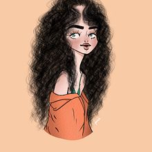 Curly Hair. Character Design, Digital Design, Traditional illustration, and Digital Illustration project by June García Bilbao - 02.26.2020