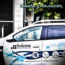 Diseño y rotulación coche Soleme. Un proyecto de Diseño gráfico de Oscar Zurro Nuñez - 27.02.2020