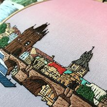 Prague number 2. Hand embroidery. Embroider project by Kseniia Guseva - 02.28.2020