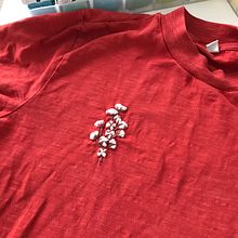 Embroidery on a cotton t-shirt. Embroider project by Kseniia Guseva - 02.28.2020