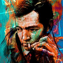 Julio Cortazar portrait. Projekt z dziedziny Ilustracja c, frowa, Trad, c i jna ilustracja użytkownika Jafet Botton Arbañil - 28.02.2020