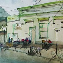 Los Angelitos. Architecture, L, scape Architecture, Painting, and Watercolor Painting project by José Augusto Pederiva - 02.29.2020