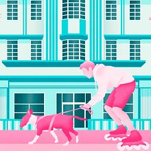 South Beach, Miami (Colección Lugares). Traditional illustration, and Digital Illustration project by Alendro Estudio - 01.01.2020