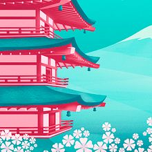 Tokio (Colección Lugares) . Traditional illustration, and Digital Illustration project by Alendro Estudio - 03.01.2020