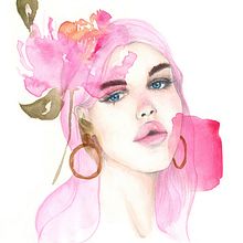 Jade Peony - Illustrated Watercolour Portrait. Projekt z dziedziny Malowanie akwarelą użytkownika Sijia Wang - 03.03.2020