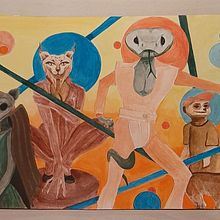 Mi Proyecto del curso: Ilustración con pintura y técnica mixta Ein Projekt aus dem Bereich Comic, Zeichnung, Artistische Zeichnung, Design, Design von Figuren und Traditionelle Illustration von Rocio de la Iglesia - 04.03.2020