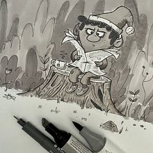 Las noticias del día... . Traditional illustration, and Children's Illustration project by Ed Vill - 03.06.2020