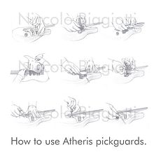 How to use Atheris pickguards - Sketched storyboard. Een project van  Tekening, Traditionele illustratie, Stor y board van Niccolò Biagiotti - 07.03.2020