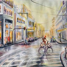 Mi Proyecto del curso: Paisajes urbanos en acuarela. Fine Arts, Painting, and Watercolor Painting project by Lelia Fabiana Perez - 03.08.2020