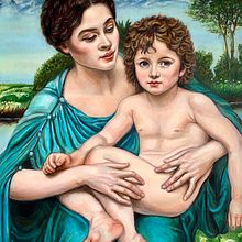 The Younger Brother - reimagined  Bouguereau . Fine Arts, Oil Painting, Painting, Portrait Drawing, and Realistic Drawing project by Alevtina Caravona - 02.22.2020